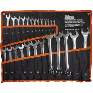 Flat-Ring Wrench Set Silver 25-piece 6–36 mm