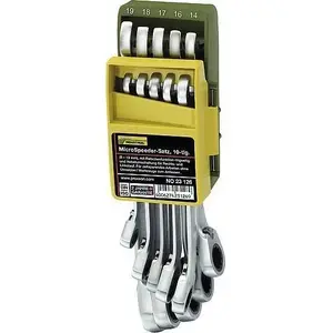 Proxxon MicroSpeeder folding wrench set, 10-piece, sizes 8–19 mm