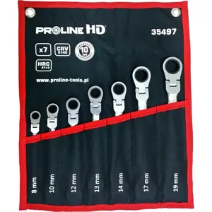 Combination wrench set Proline 35497 — 7-piece set, assorted sizes