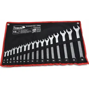 Wrench set GEKO T00652 — combination wrenches 17-piece 8–32 mm Cr-V CS satin finish