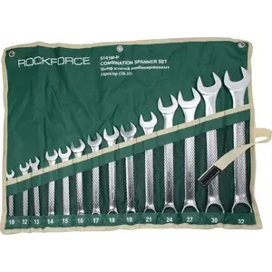 Set of combination wrenches Rockforce RF-5141P, 14-piece (10–32 mm) on fabric roll
