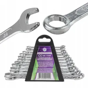 Combination wrench set King Tony P-5124MP — 12 pieces, sizes 6–15, 17, 19 mm