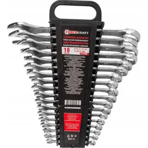 Combination wrench set Forcekraft FK-5181MP, 18 pcs (8–19, 21, 22, 24, 27, 30, 32 mm) in plastic holder