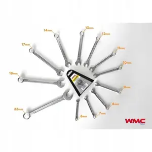Set of flat-ring wrenches 12 pcs AWTools WMC-5123 sizes 6–22 mm (6,7,8,9,10,11,12,13,14,17,19,22)