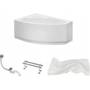 Asymmetric bathtub 140x80 cm left FRIDA — Polimat
