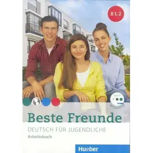 Mācību grāmata Hueber Beste Freunde B1.2 AB + CD (vācu versija) — darba burtnīca ar audio