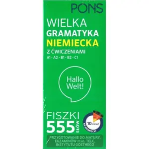Language learning flashcards Pons Fiszki 555 — German grammar practice A1–C1, 555 cards