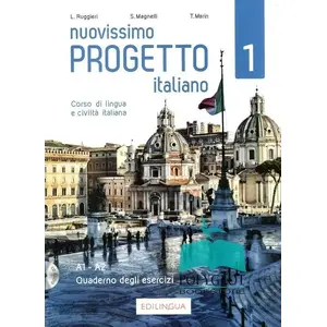 EDILINGUA Progetto italiano Nuovissimo 1 ćw. + CD mācību grāmata un darba burtnīca A1–A2