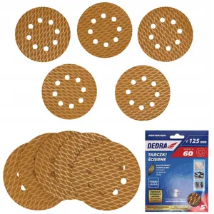 Abrasive sanding discs Dedra 125 mm, grit 60, hook-and-loop, set of 5
