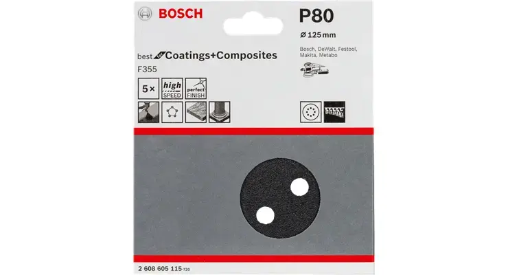 Bosch F355 flap discs — pack of 5 Photo 2