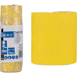 Шлифовальная бумага рулон GEKO 115 мм x 3 м P180 (100 штук в рулоне)