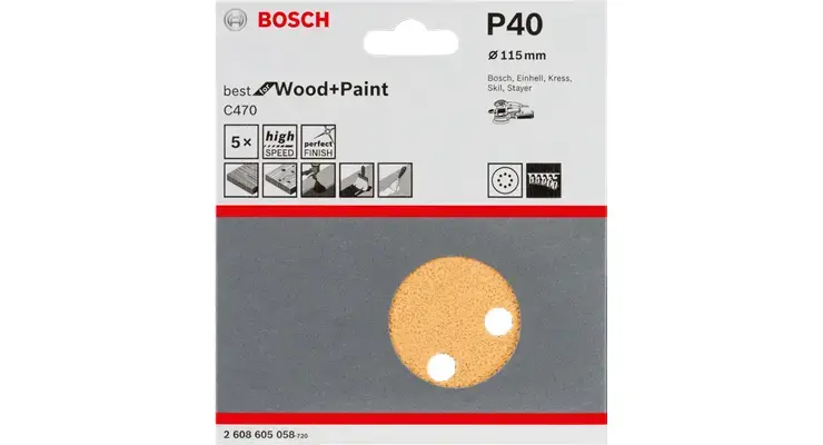 Bosch C470 sanding sheets, pack of 5 Photo 2
