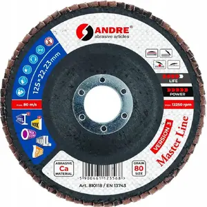 Lapiņu disks Andre 125 mm P80 keramisks, Master Line versija III