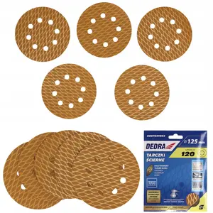 Abrasive sanding discs Dedra Anti-clog 125 mm, grit 120, hook-and-loop, set of 5