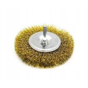 Wire cup brush GEKO model 10/120 brass-plated 100 mm with arbor