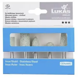 Rotary Grinding Wheel Set Lukas Erzett A20480005677F1 — 5 ceramic stones for stainless steel/steel shafts
