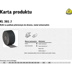 Абразивная ролика на тканевой основе KLINGSPOR KL381J 200 мм, зерно 24, 30 м