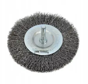 AWTools drill-mounted wire cup brush 120 mm, crimped steel wire