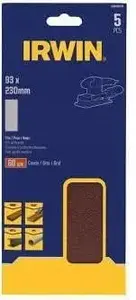 Sandpaper Sheets Irwin 115 x 140 mm on Paper Backing P60, 10 pcs