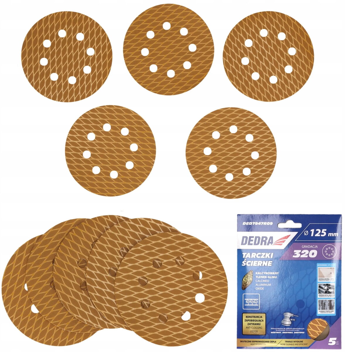 Slīpēšanas diski Dedra Anti-clog 125 mm