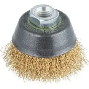 Wire cup brush 70 mm M14 Wolfcraft WF2748000 — brass wire