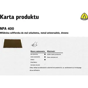 KLINGSPOR sanding sheet K.WŁÓKNINA NPA400 152×229 mm COARSE (MPN 350823)