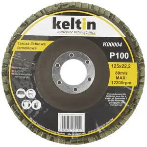 Flap disc Keltin 125 mm P100 for metal and paint removal, 10 pcs pack