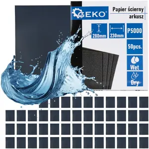 Sandpaper sheet GEKO P5000 230×280 mm — wet/dry abrasive (pack 50/1000)