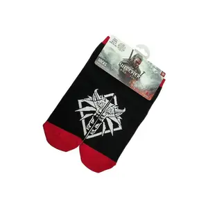 Crew socks Cenega The Witcher 3 Wolf — Black, cotton blend, unisex, 1 pair