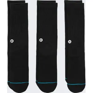 Zeķes Stance Icon Crew 3 pāri — Stance M556D18ICP Black, klasiskā (crew) garuma, vidējais izmērs