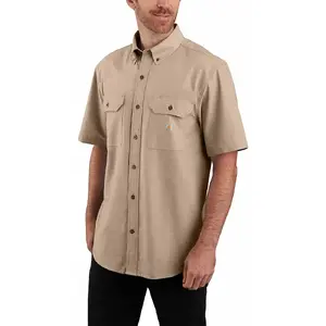 Рубашка Carhartt Midweight Chambray Dark Tan, мужская среднетяжёлая шамбре