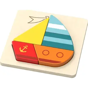 Wooden Ship Puzzle by Magni — Magni Skib puslespil, 3–12 pieces (children's wooden puzzle)