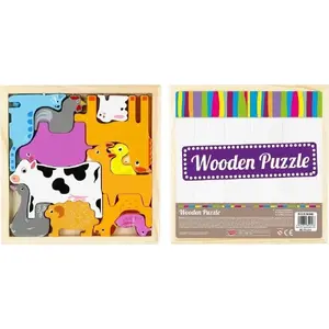 Wooden Puzzle Animals 12 Pieces, mega creative - educational jigsaw for children