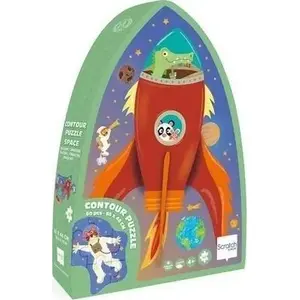 Puzzle contoured set Scratch — Rocket and Space, 60 pieces