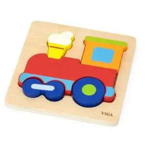 Wooden Train Puzzle Levenya model 6795 — 44783, educational wooden locomotive puzzle