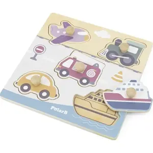 Wooden Pin Puzzle Vehicles by Viga Toys PolarB – educational peg puzzle set