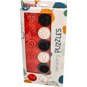 Sensory Puzzle Circles XL contrast by DD-Print model MC-0007 — high-contrast tactile learning toy