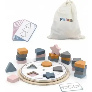 Wooden Shape and Color Matching Puzzle by Viga Toys PolarB — educational stacking and sorting toy