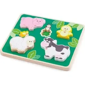 Wooden Farm Puzzle Sevi SEVI PUZZLE DREWNIANE FARMA, wooden jigsaw set for children