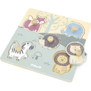 Wooden Pin Puzzle 'PolarB' by Viga Toys — Animal Shapes, Push-Pin Pieces