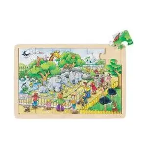 Jigsaw Puzzle Goki 24 pcs — Zoo Motif, Wooden Educational Puzzle (GOKI-57808)
