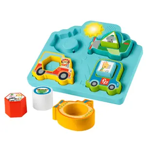 Baby sorting toy Fisher-Price Shapes & Sounds Vehicle Puzzle with music, lights, 9–36 months, multicolor
