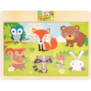Wooden Puzzle Set Daffi — Forest Animals, educational stacking and sorting toy