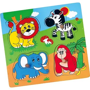 Пазл Viga Zoo Surprise 0932 — деревянный детский пазл с животными, многосоставной