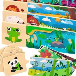Educational wooden animal logic puzzle by viga toys — model 44675