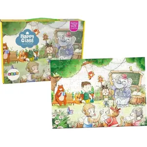 Jigsaw Puzzle LEANToys Puzzle Szkoła Dla Zwierząt — 100 pieces, educational children's puzzle