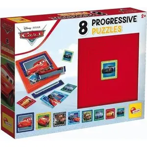 Educational progressive puzzle set Lisciani PUZZLE PROGRESYWNE 8 Cars – 8 progressive jigsaws for learning sequencing and motor skills