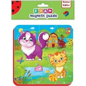 Magnetic Soft Puzzle 'Kittens in the Countryside' by roter kafer, model 363253, children's educational magnetic playset