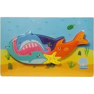 Wooden Puzzle TEKA Puzzle drewniane Zwierzęta morskie – TEKA model 614592, children's educational wooden jigsaw set