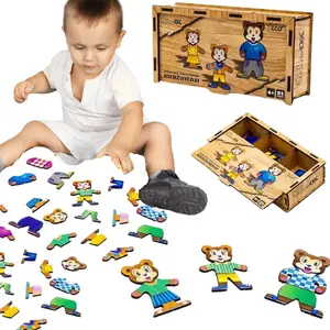 Koka puzle PuzzleOK Puz-12141 — lāču tematikas formas un klucīši, izglītojoša kārtošanas rotaļa